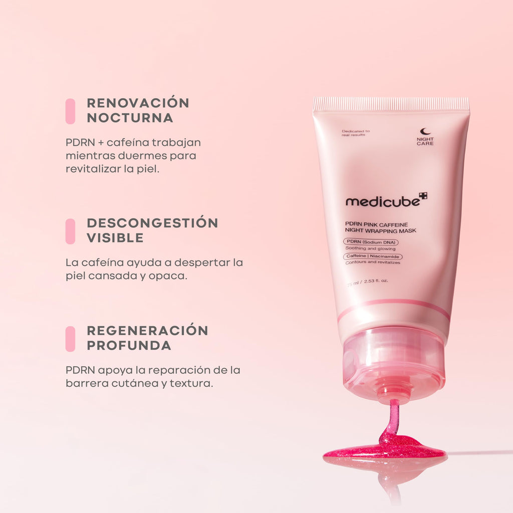 MEDICUBE PDRN Pink Caffeine Overnight Wrapping Mask 75g