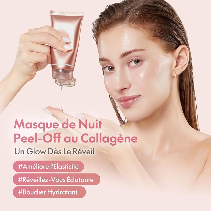 MEDICUBE  Masque de Nuit Wrapping au Collagène Peel-Off | Soin Élasticité & Hydratation | Effet Glass Skin Repulpant | Anti-Relâchement & Teint Terne | Collagène Hydrolysé | Skincare Coréenne - 75ml