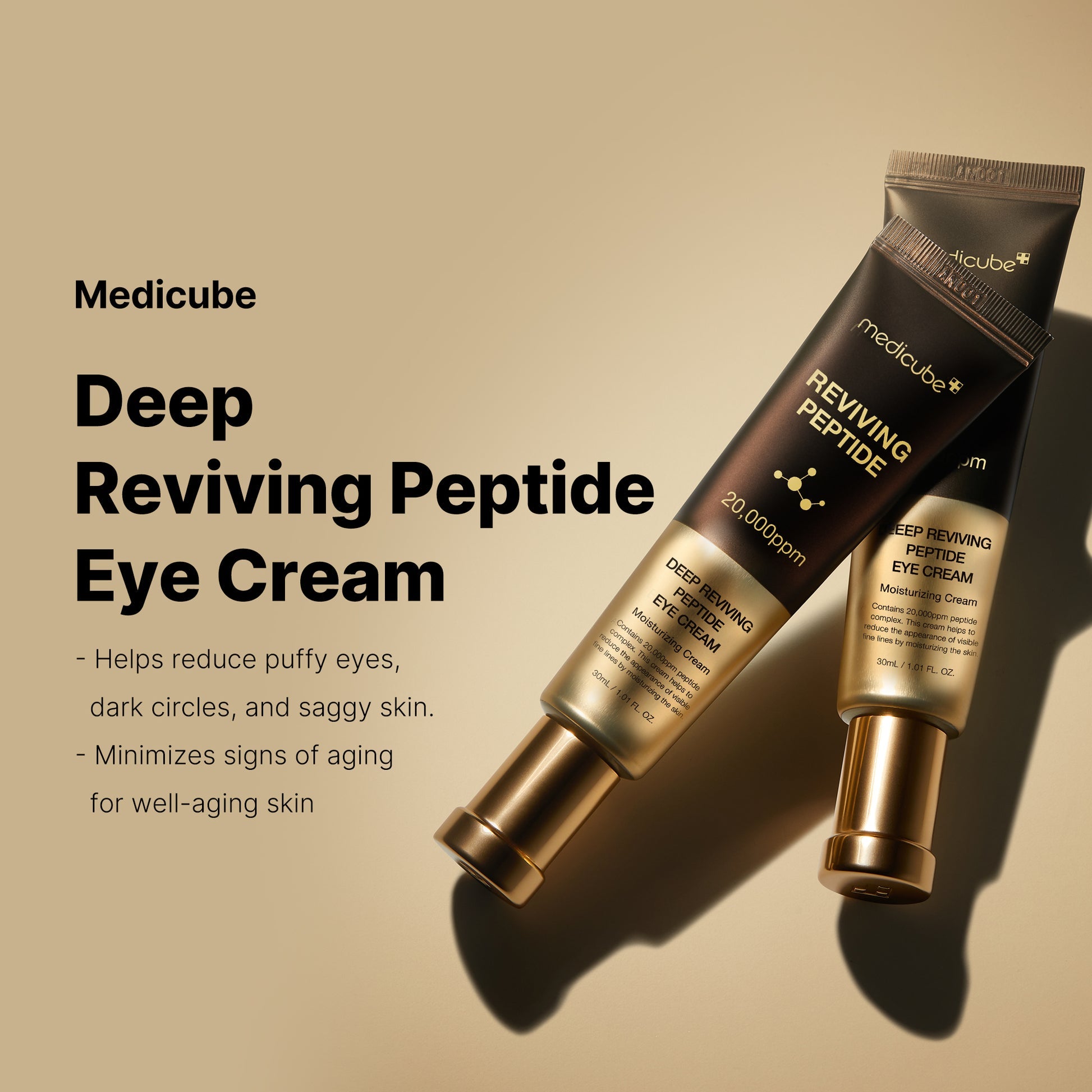 MEDICUBE: Deep Lifting Peptide Eye Cream for face 30ml Including 4 kinds of Peptide 20,000 ppm,